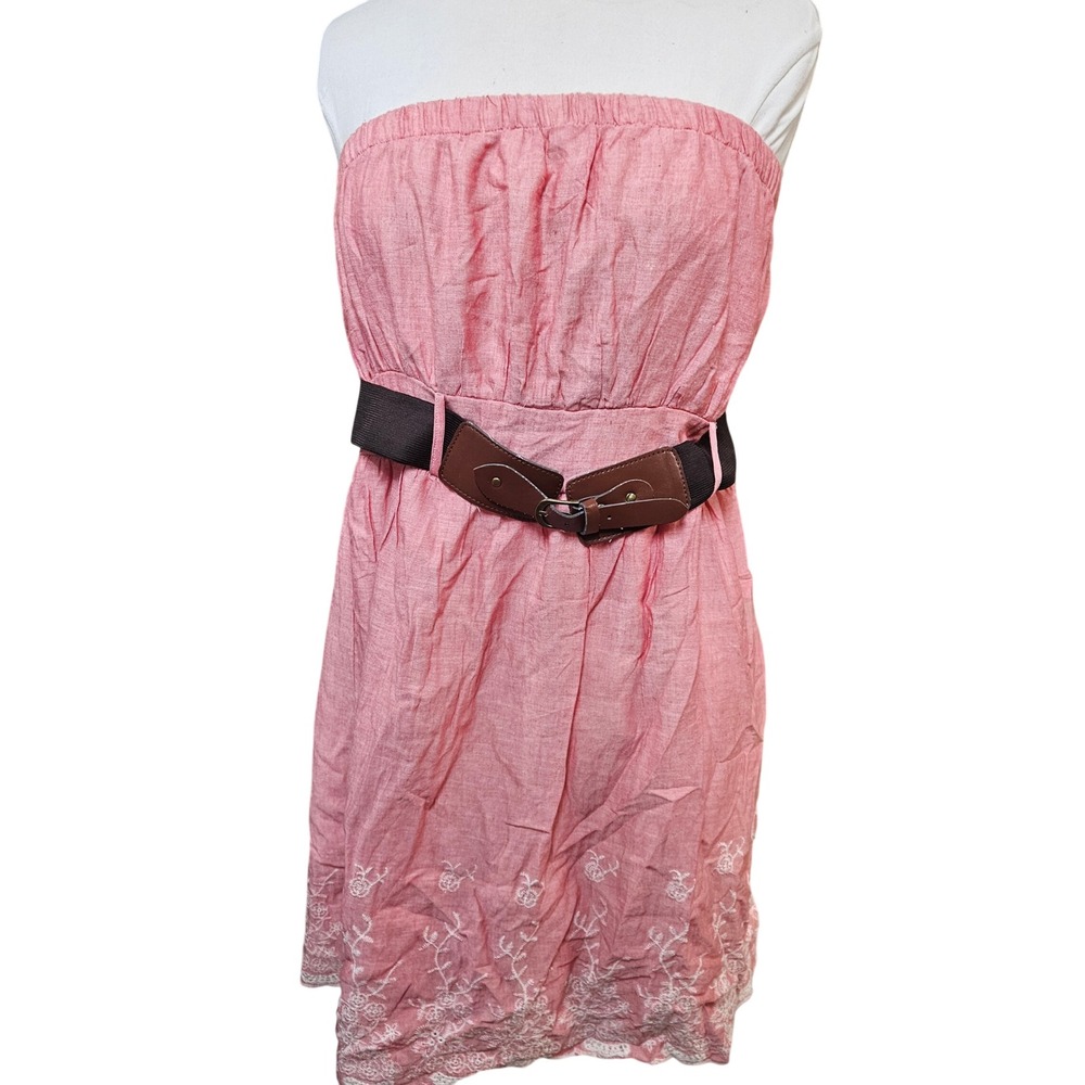 Rue 21 Strapless Floral Embroidered Dress Juniors‎ Size XL Pink